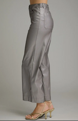 Steel Metallic Grey Wide Leg Pant