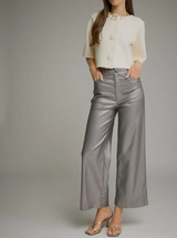 Steel Metallic Grey Wide Leg Pant